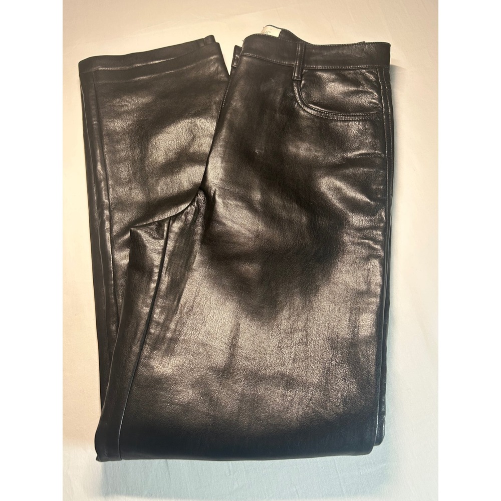 Wilfred The Melina Pant Women 4 Black Faux Leather High Rise Straight Leg